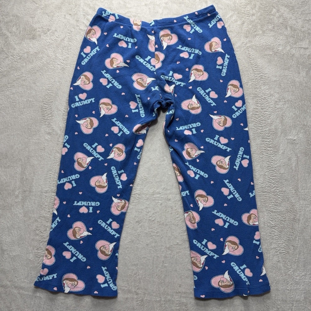 Disney Pajama Lounge Pants Women L Drawstring Snow White Dwarfs Sleepwear Knit - Picture 7 of 11